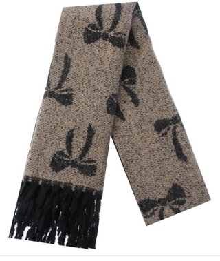 Ribbon Pattern Fringe Oblong Scarf.  *Final Sale*