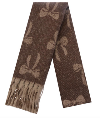 Ribbon Pattern Fringe Oblong Scarf.  *Final Sale*