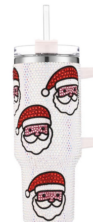 Rhinestone Santa Tumbler