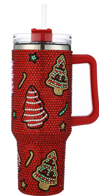 Rhinestone Santa Tumbler