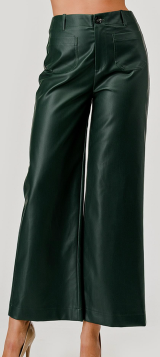 Charlie Faux Leather Wide Leg Pants