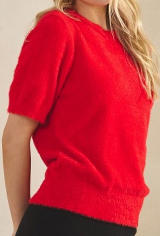 Abigail Half Sleeve Fuzzy Sweater