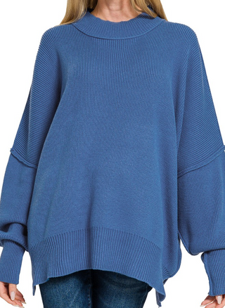 Kate Side Slit Oversized Sweater *final sale*