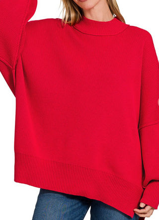 Kate Side Slit Oversized Sweater *final sale*