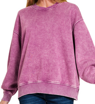 Janette Acid Wash Oversized Sweatshirt