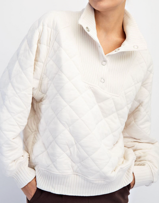 Anya Quilted 1/4 Snap Pullover