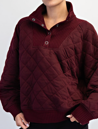 Anya Quilted 1/4 Snap Pullover