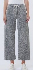 Vervet Grey Leopard Barrel Jeans