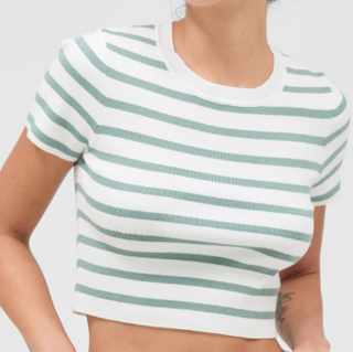 Mallory Crop Stripe Tee
