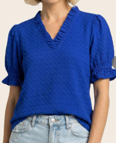 Darlene Seersucker Ruffle Top