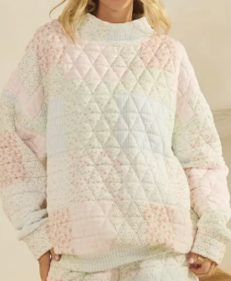 Joleen Quilted Mock Neck Sweatshirt