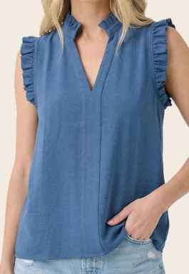 Wanda Frilled Split V Airflow Top