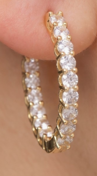 Crystal Row Huggie Earrings. *Final Sale*