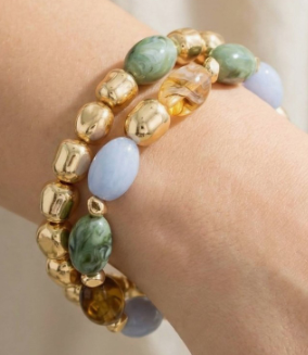 Marbled Acrylic Beaded Bracelets. *Final Sale*