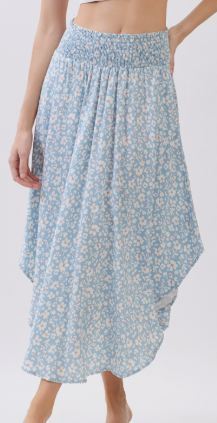 Kayla Smocked Waist Midi Skirt