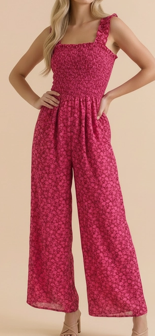 Renata Floral Smocked Jumpsuit