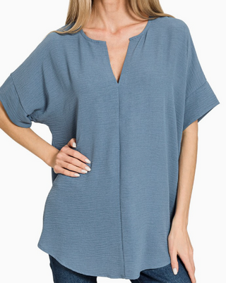Bernie Airflow Split Neck Top *Final Sale*
