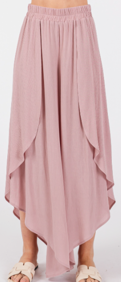 Natalia Overlap Front Wide Gauze Pants