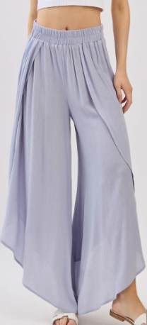 Natalia Overlap Front Wide Gauze Pants