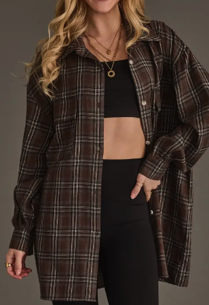 Rachel Oversized Plaid Flannel Shirt