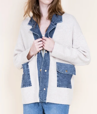 Raegan Denim Trim Cardigan