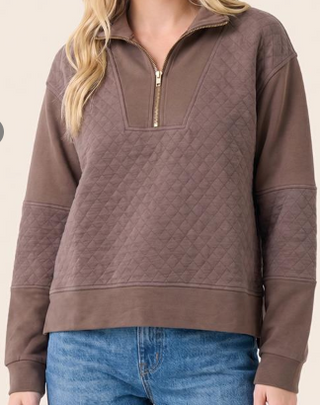 Rowan Half Zip Quilted Sweatshirt