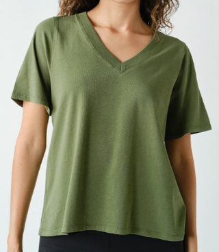 Mona Pima Blend V-Neck Tee