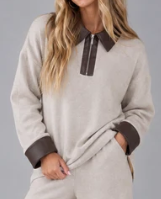 Darlene Contrast Collar Knit Polo