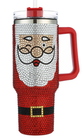 Rhinestone Santa Tumbler
