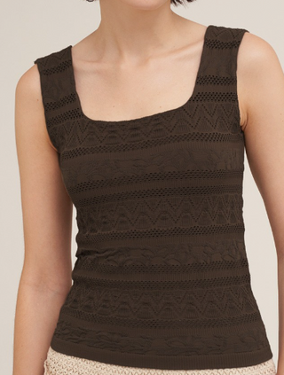 Nikibiki Lace Textured Square Neck Top