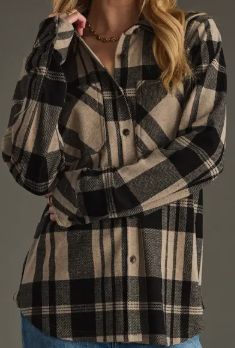 Nina Plaid Button Up Top