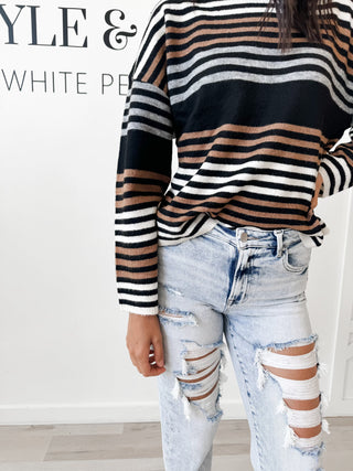 Taylor Boatneck Multicolor Stripe Sweater