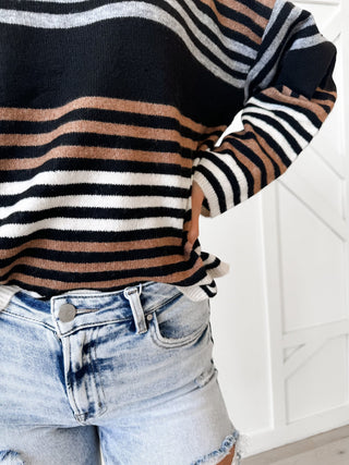 Taylor Boatneck Multicolor Stripe Sweater