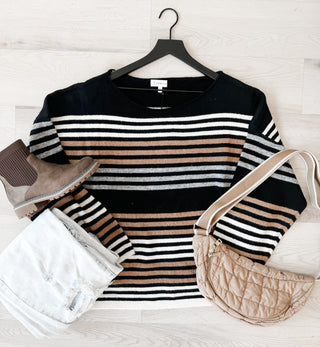 Taylor Boatneck Multicolor Stripe Sweater