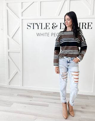 Taylor Boatneck Multicolor Stripe Sweater