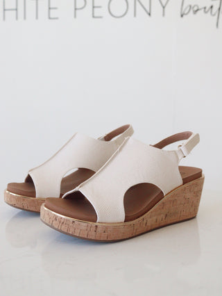 Corkys Carley Ivory Lizard Wedge Sandals