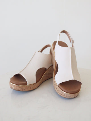 Corkys Carley Ivory Lizard Wedge Sandals
