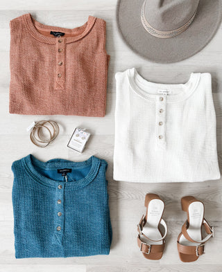 Tiana Waffle knit Henley