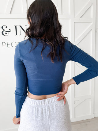 Vanessa Scoop Neck Long Sleeve Crop Top