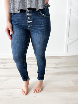 Kancan Button Down Super Skinny Jeans